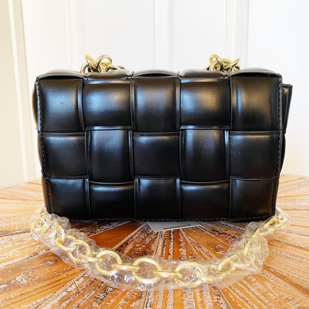 NWT Most Wanted Weaved Faux Leather Handbag